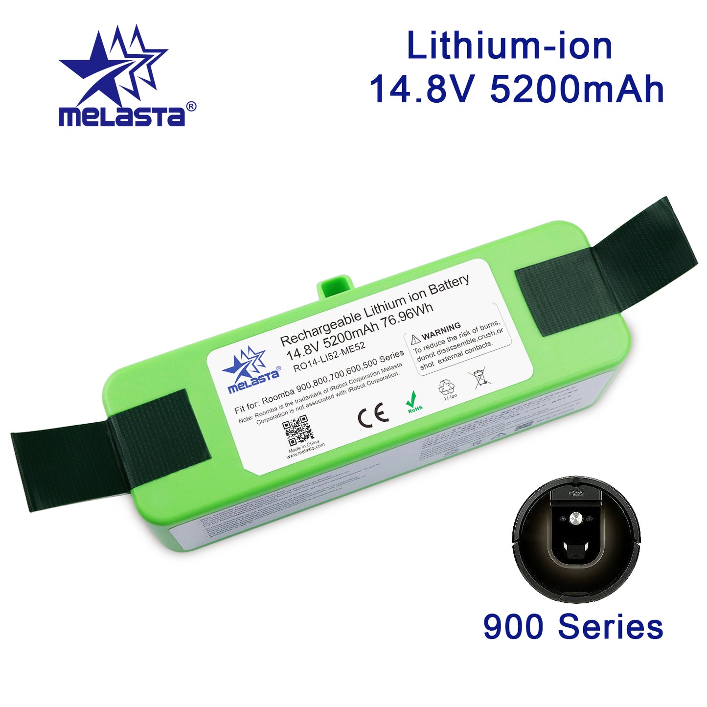 14.8V 5.2Ah Lithium Ion Battery for iRobot Roomba Cleaner 900 800 700 600 Series 960 980 981 965 895 890 860 695 692 690 680 675