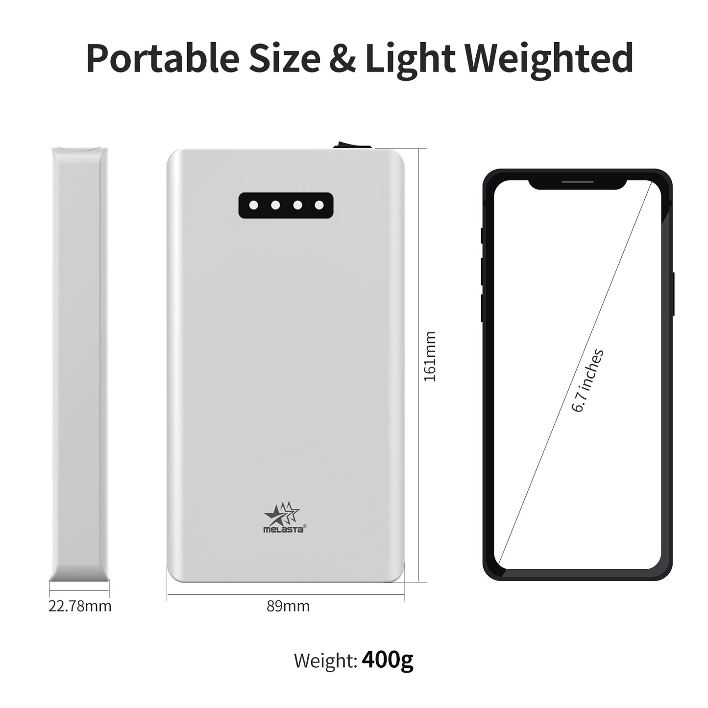 Melasta 12V Battery Pack with Charger for LED Strip 5.2Ah 18650 Rechargeable with 12V 9V DC and 5V USB Output Lithium Power Bank