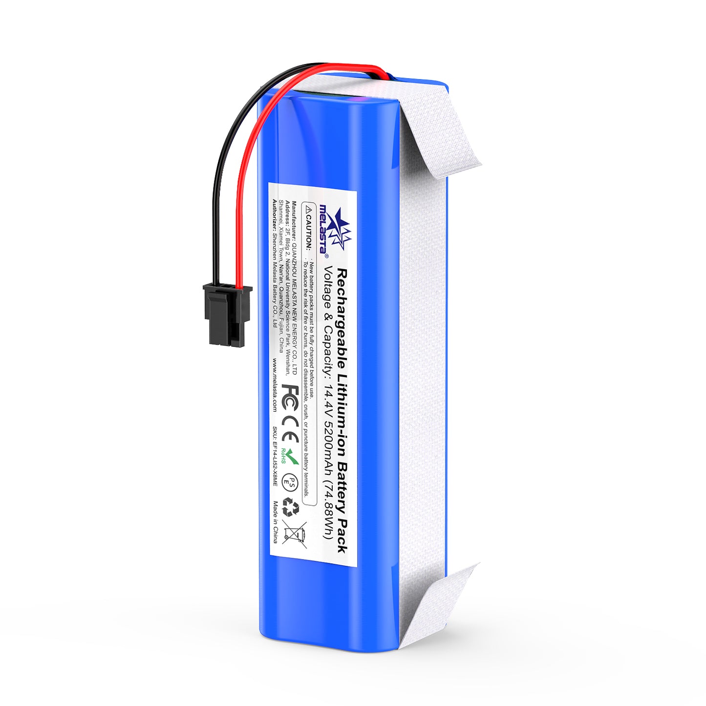 14.4V 5200mAh Li-ion Replacement Battery for Eufy RoboVac X8, X8 T226X, X8 Hybrid White, X8 Pro, RoboVa X8 Pro SES Robot Vacuum