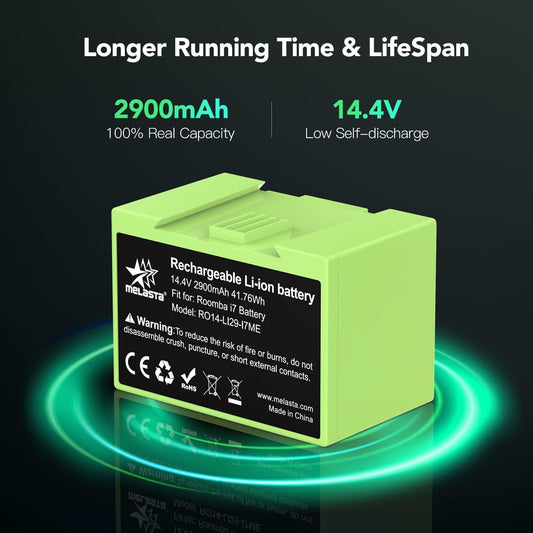 Roomba i7/i3/i6/j7 Replacement Battery (14.4V 2900mAh) Li-ion Battery for iRobot Roomba i & e Series Vacuums