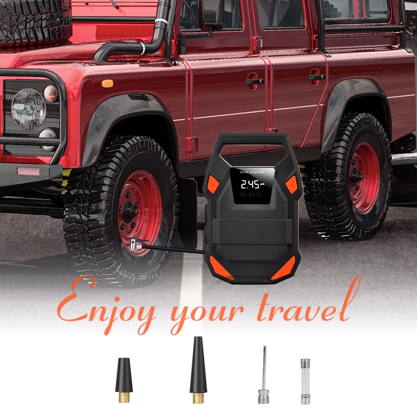 Digital Tire Inflator DC 12V Car Portable Air Compressor Pump 150 PSI Car Air Compressor for Auto Car Motorcycles Bicycle