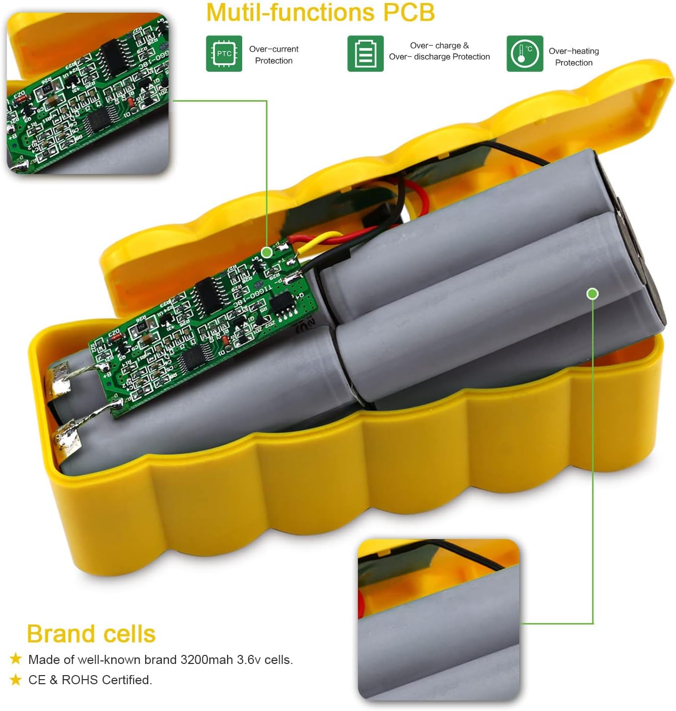 iRobot Roomba 500-800 Series Replacement Battery ( 6400mAh Li-ion)Compatible with 560, 580, 650, 660, 880 & More