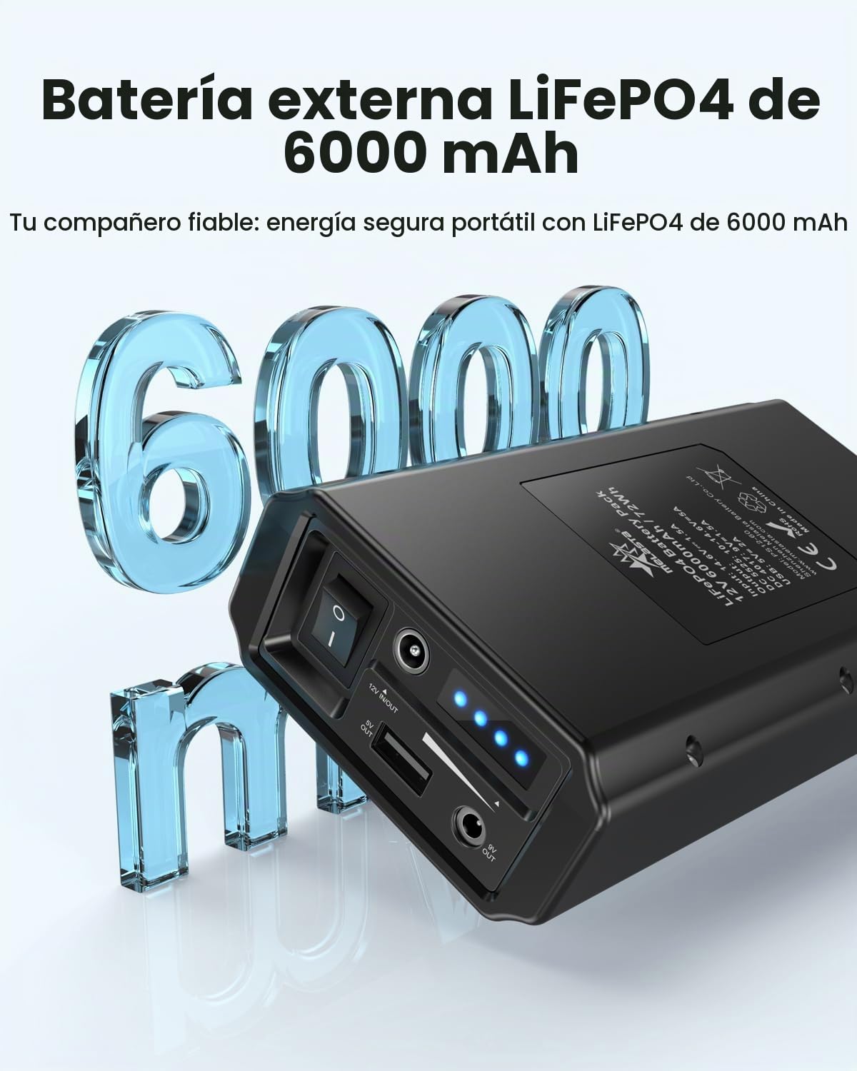 12V 6000mAh Power Bank with Multifunctional Charging Port