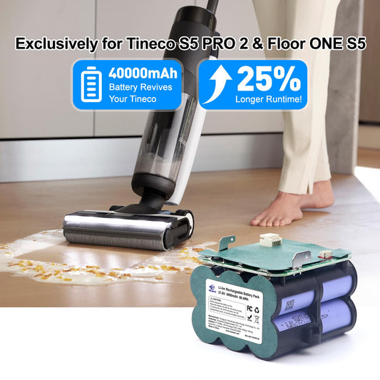 Tineco S5 PRO 2 / S5 Battery Replacement 21.6V 4000mAh