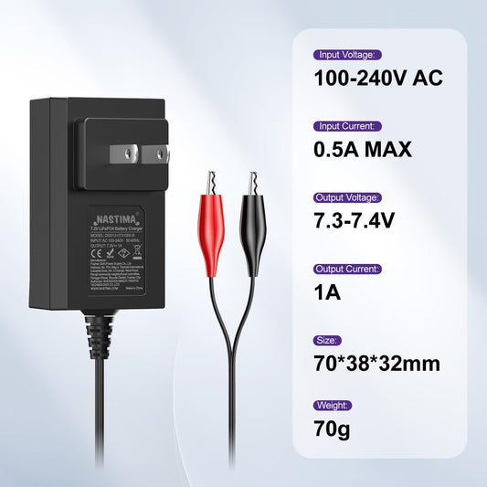 7.3V 1A Smart Charger for 6V LiFePO4 Battery