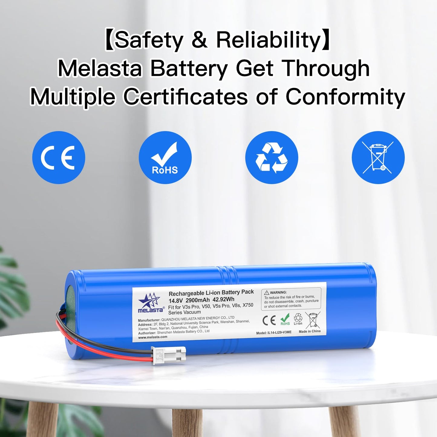 iLife V Series Replacement Battery 14.8V 2900mAh Li-Ion