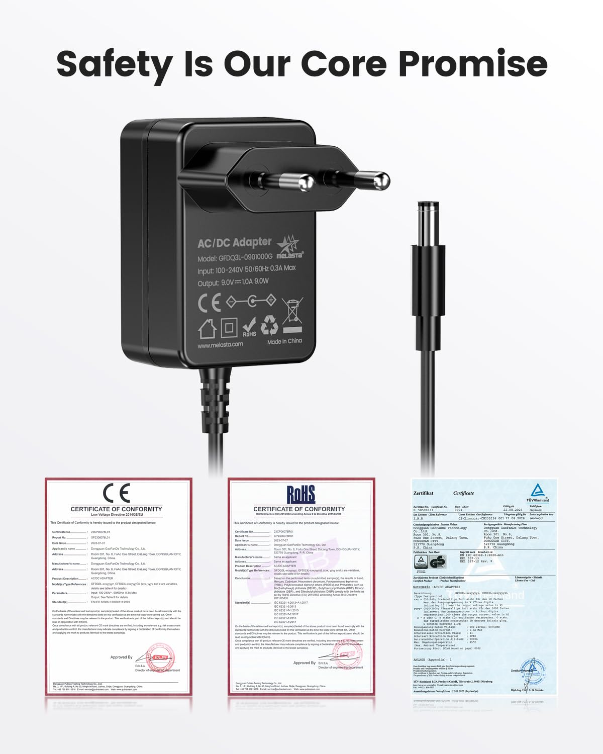 0.5 x 0.2 cm 9V 1A Power Supply for Boss PSA-120S