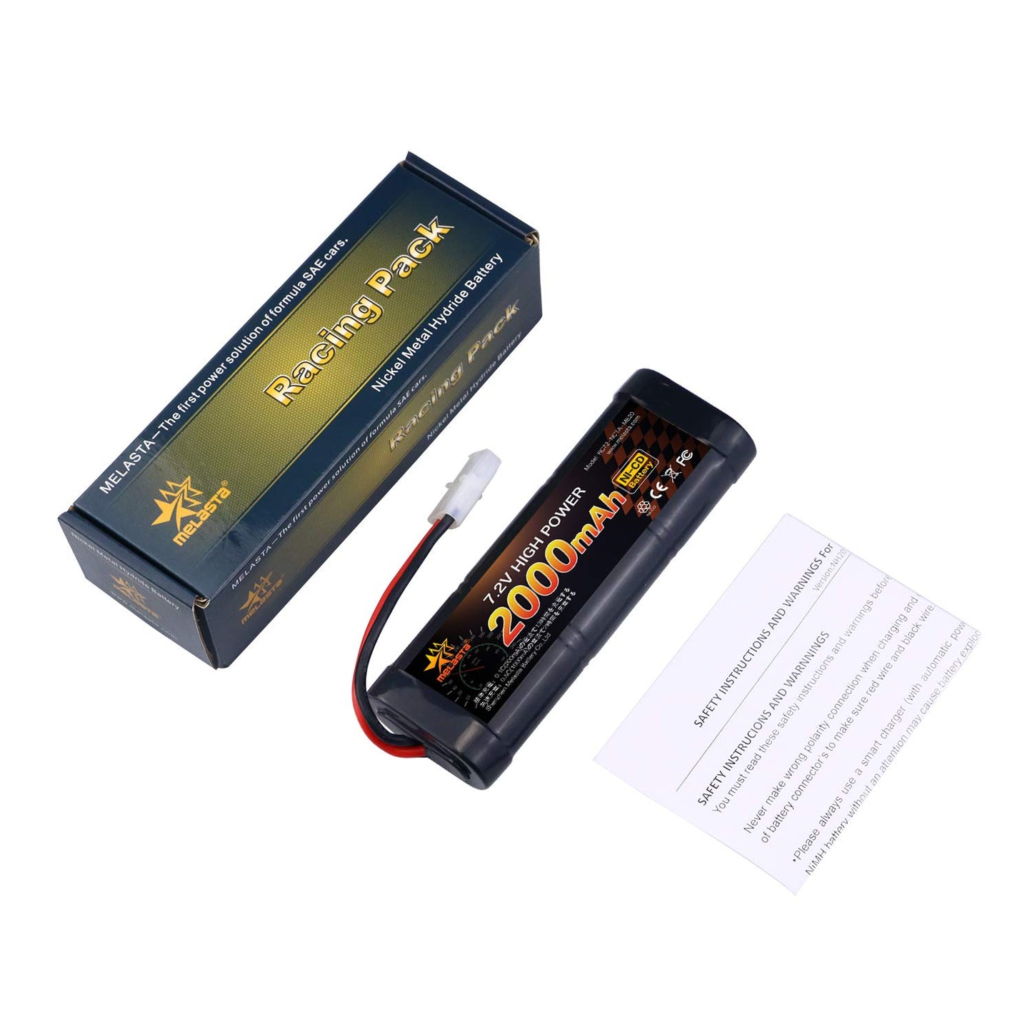 7.2V 2000mAh Ni-Cd RC Car replacement Battery with Tamiya Connector