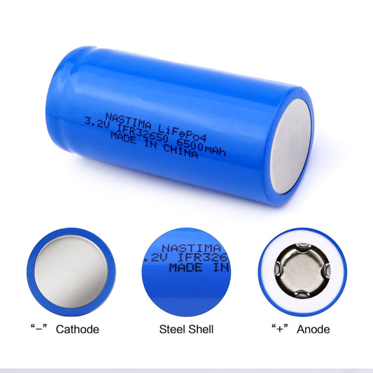 4pcs Lifepo4 32650 3.2V 6500mAh Rechargeable Battery
