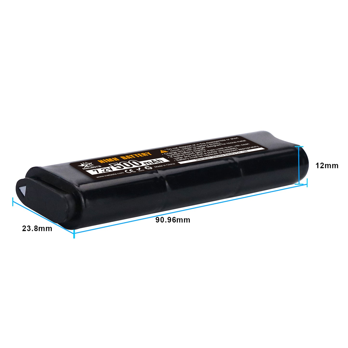 7.2V 500mAh 2/3N Ni-MH Battery for airsoft guns