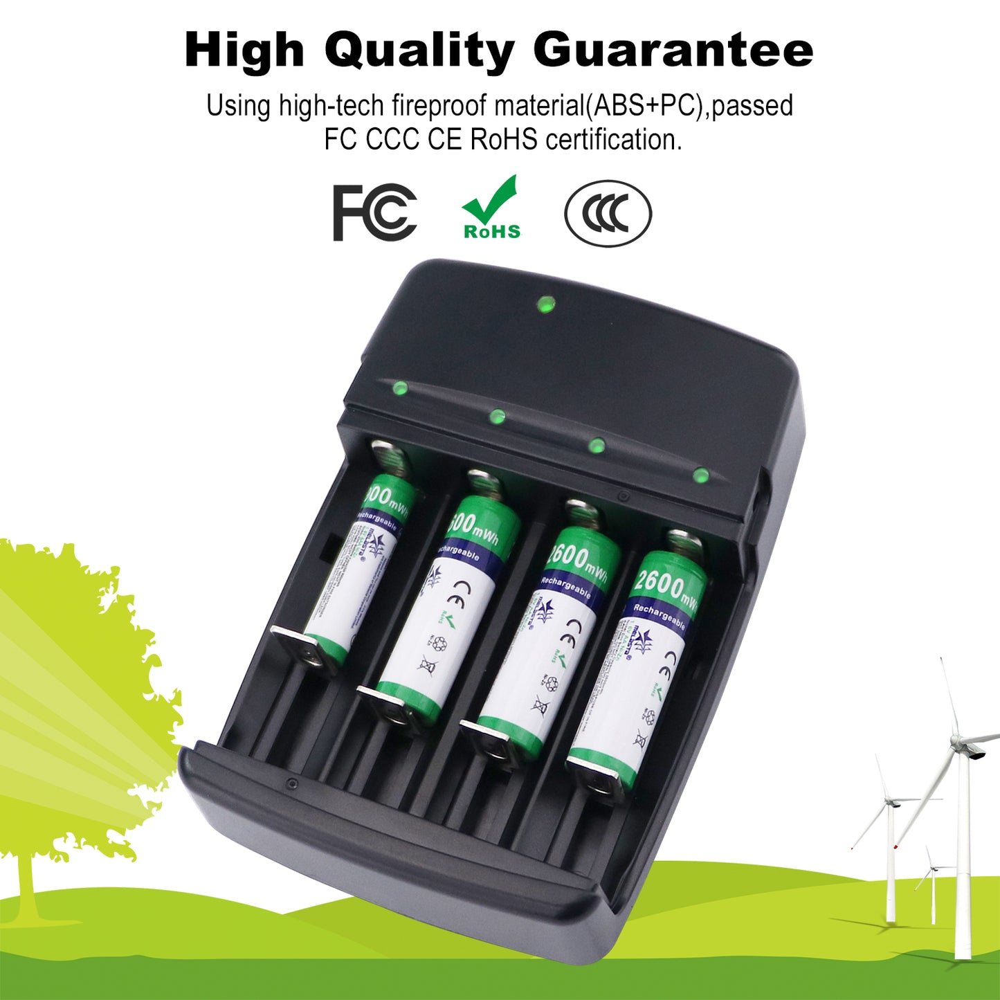 4 Slots Smart LED USB Ni-Zn LiFePO4 Battery Charger