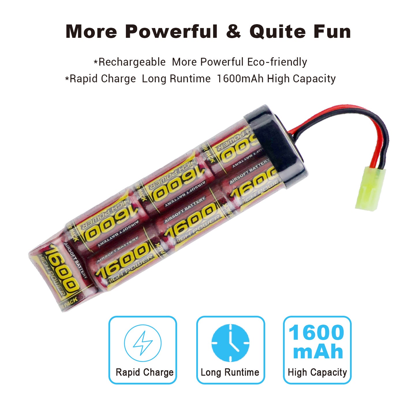2PCS 7S 2/3A 8.4V 1600mAh NiMH Flat airsoft guns Battery
