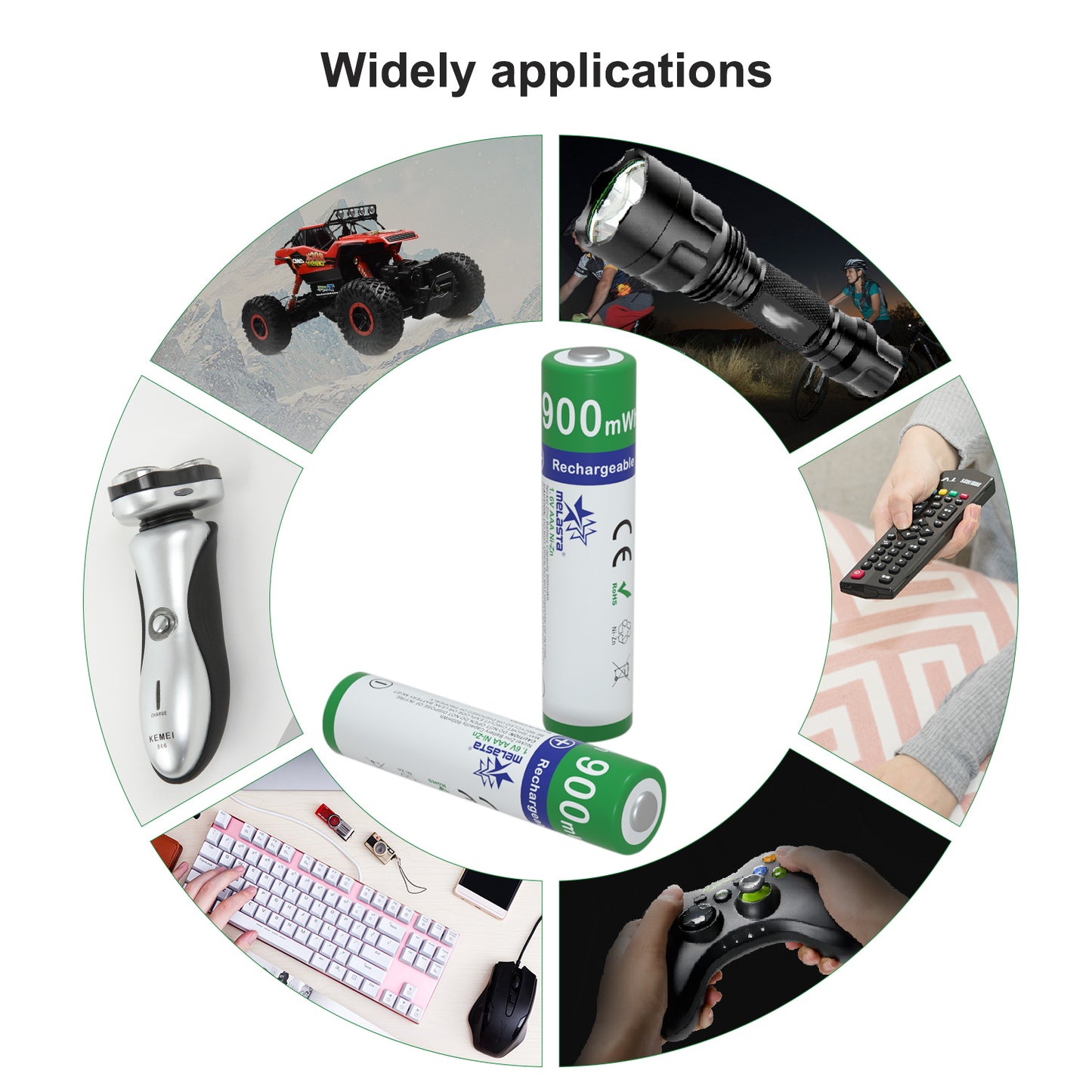 8PCS AAA 900mWh 1.6V Ni-Zn rechargeable battery