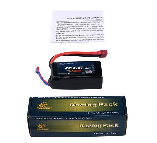 2 pack 11.1V 1500mAh Lipo Battery with DT Plug for RC Drone