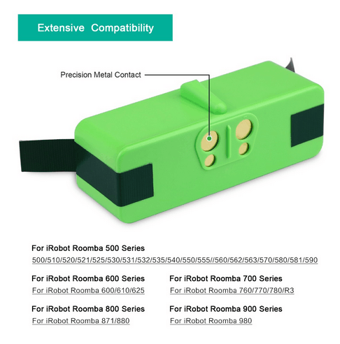 4.4Ah 14.4V Li-ion Replacement Battery for iRobot Roomba