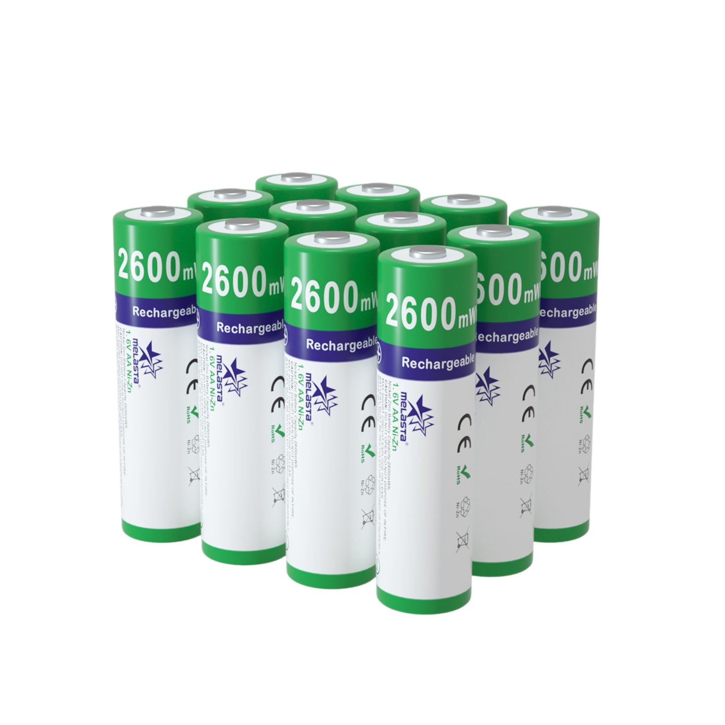 8PCS AA 1.6V 2600mWh NIZN Rechargeable Battery with 1 USB Charger