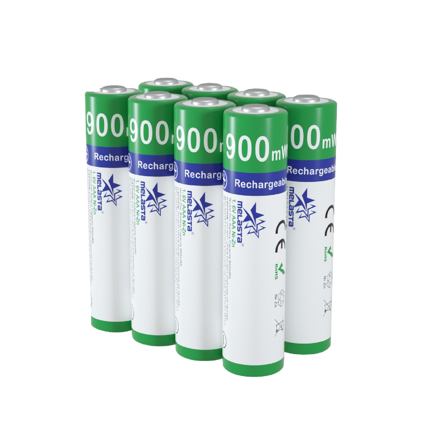 16PCS AAA 900mWh 1.6V Ni-Zn rechargeable battery