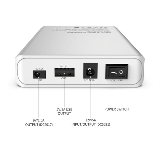 Melasta 12V Battery Pack with Charger for LED Strip 5.2Ah 18650 Rechargeable with 12V 9V DC and 5V USB Output Lithium Power Bank