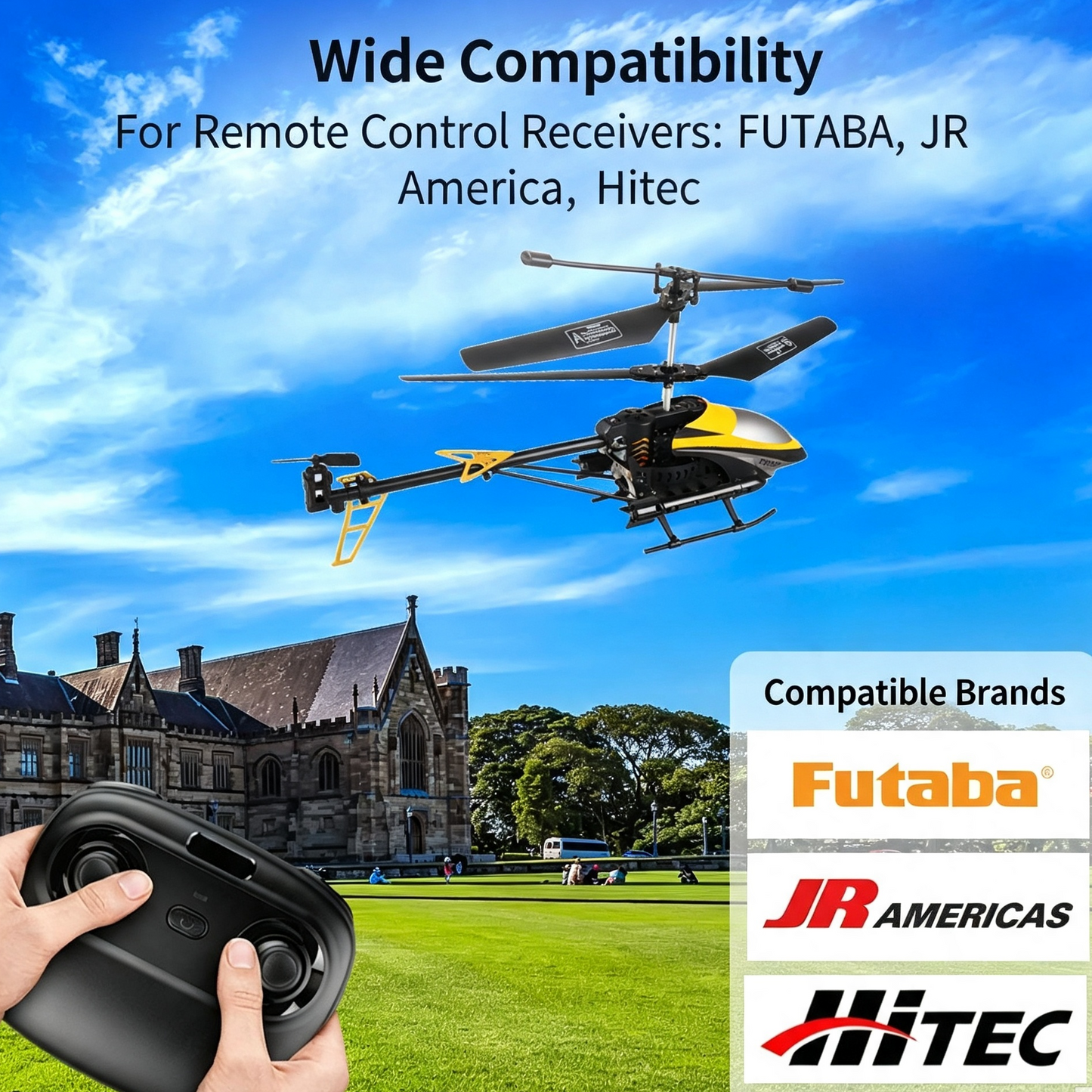 4.8V 2000mAh NiMH battery for remote control airplane dual-blade servo motors, flat-type receivers.