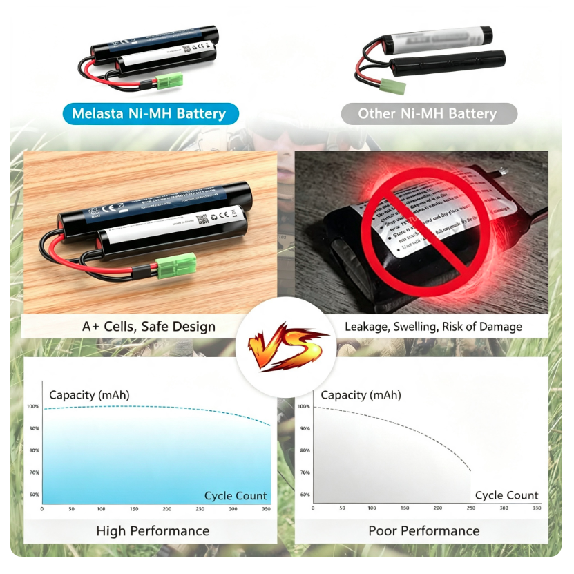 8.4V 1350mAh Ni-MH Airsoft Battery ,Split-Type Rechargeable Battery with Mini Tamiya Connector