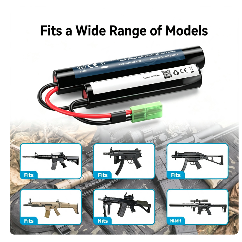 8.4V 1350mAh Ni-MH Airsoft Battery ,Split-Type Rechargeable Battery with Mini Tamiya Connector