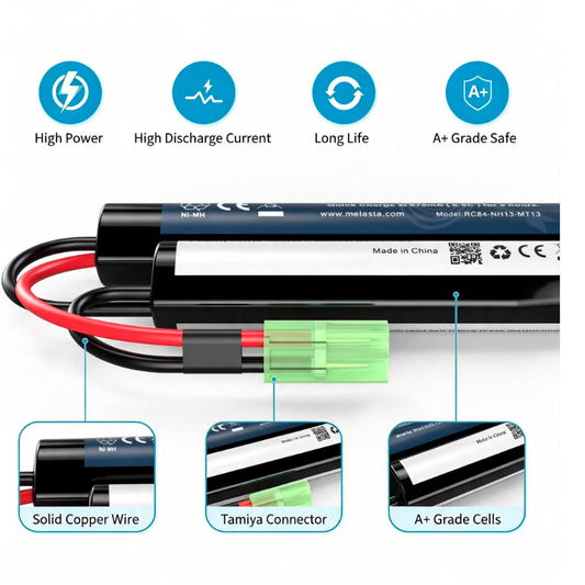8.4V 1350mAh Ni-MH Airsoft Battery ,Split-Type Rechargeable Battery with Mini Tamiya Connector