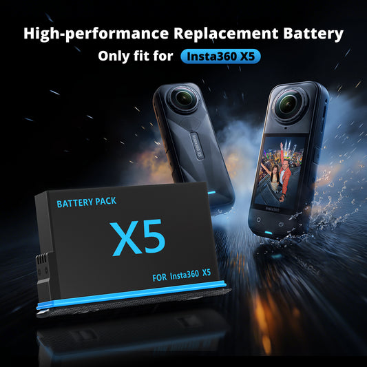 Melasta 2 Pack Insta360 X5 Battery 3.85V 2800mAh Batteries and 2-Slot USB-C Fast for 360 X5 Battery Charger for Insta 360 X5
