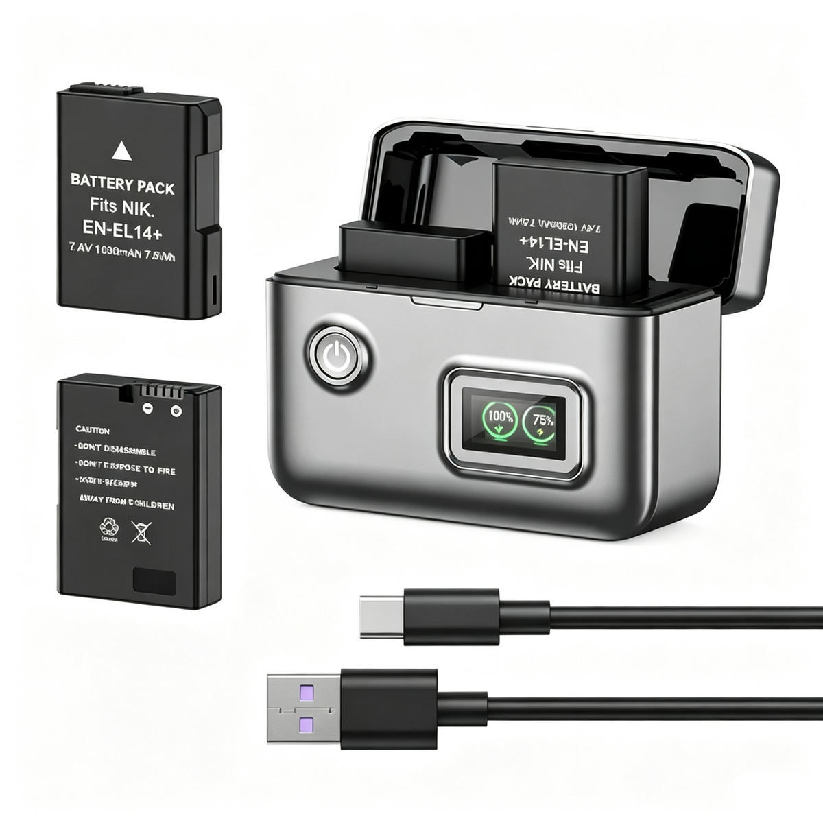 Nikon EN-EL14/14a Replacement Battery (2-Pack) and Dual Charger