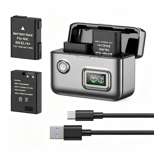 Nikon EN-EL14/14a Replacement Battery (2-Pack) and Dual Charger