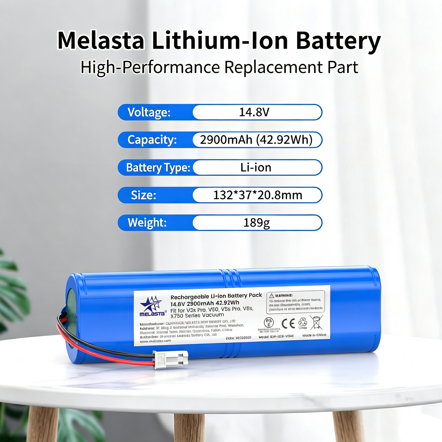 ILIFE V3sPRO/V8s/V80Max Replacement Battery 14.4V 2900mAh