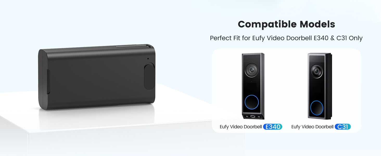 Eufy E340 Doorbell Replacement Battery with USB-C Charging Port  3.6V 6700mAh