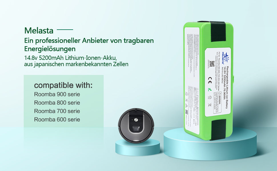 iRobot Roomba 900 800 700 600 Series Replacement Battery (5200 mAh, Lithium-Ion Battery )