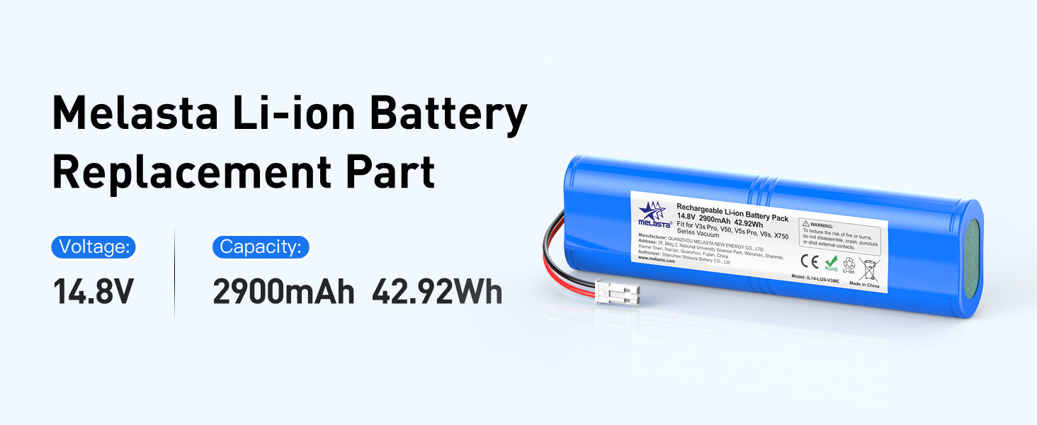 iLife V Series Replacement Battery 14.8V 2900mAh Li-Ion