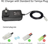 7.2V-9.6V / 8.4V NiMH Battery Charger for RC Cars – Universal | Compatible with Redcat Racing, Hexfly, and standard Tamiya plug packs. Charges 2.4V-12V NiMH/NiCD batteries safely.