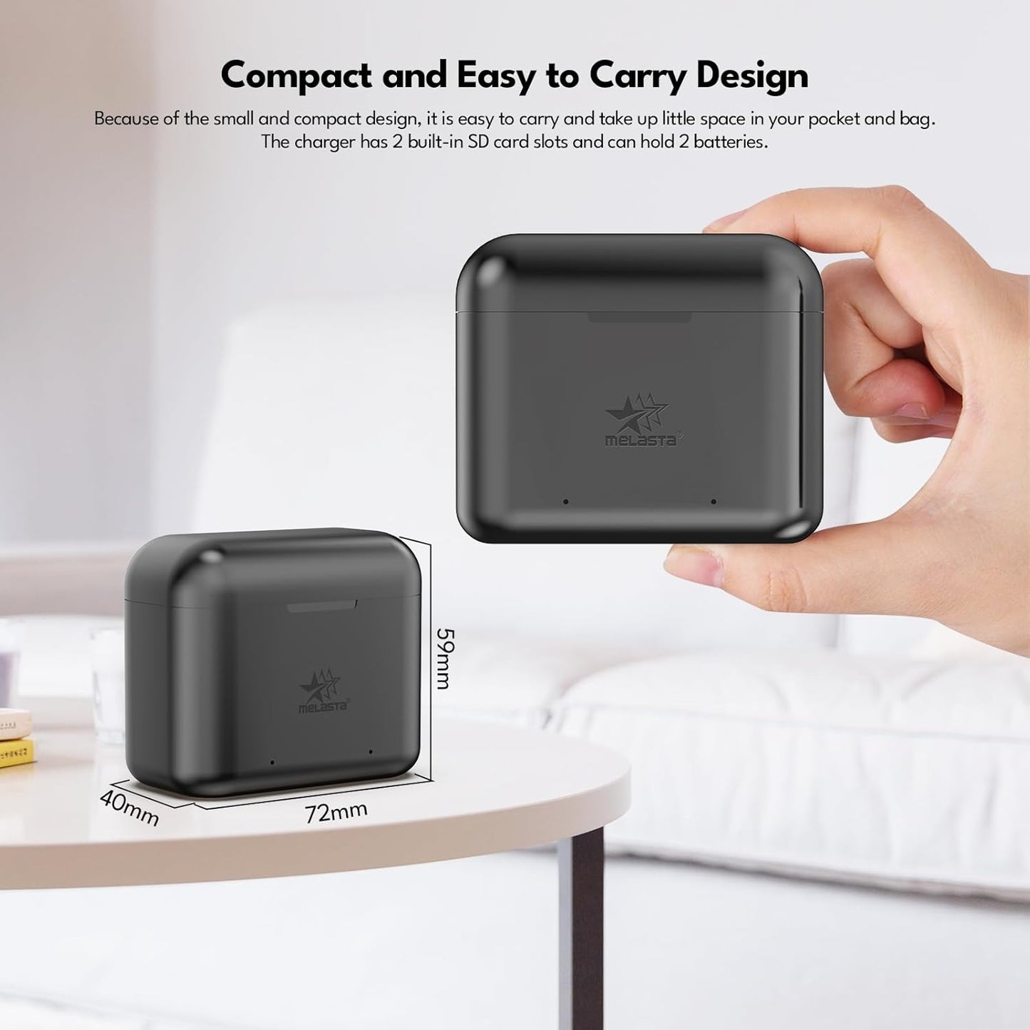 Melasta Insta360 X3 Battery Replacement - 1800mAh 2-Pack with Charger & USB-C