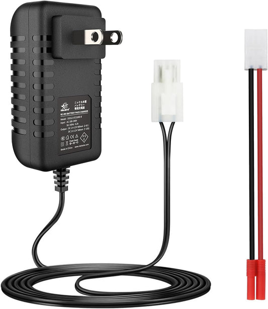 7.2V-9.6V / 8.4V NiMH Battery Charger for RC Cars – Universal | Compatible with Redcat Racing, Hexfly, and standard Tamiya plug packs. Charges 2.4V-12V NiMH/NiCD batteries safely.