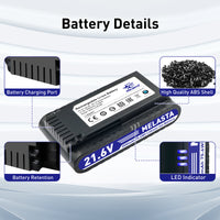 Melasta 3.5Ah 21.6V Replacement Battery for Samsung Jet 75, Jet 75+, Jet 75 Pet, Jet 90, Jet 90 Multi, Jet 90 pet Vacuum Cleaner