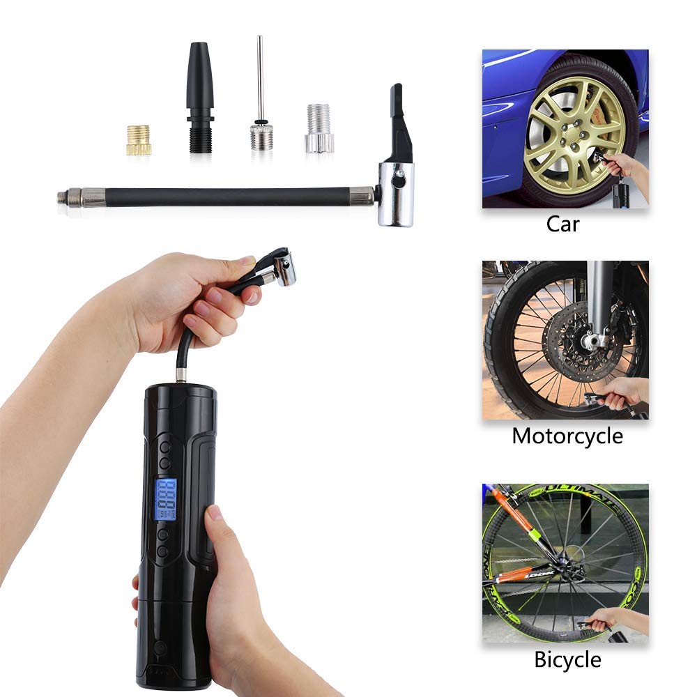 12V Air Compressor 150 PSI Tire Inflator for Car Motor Bicycle
