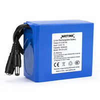 12V 5200mAh Rechargeable Li-ion Battery Pack for LED Strip/CCTV Camera/Router,Portable 12 Volt Battery DC5521 Interface