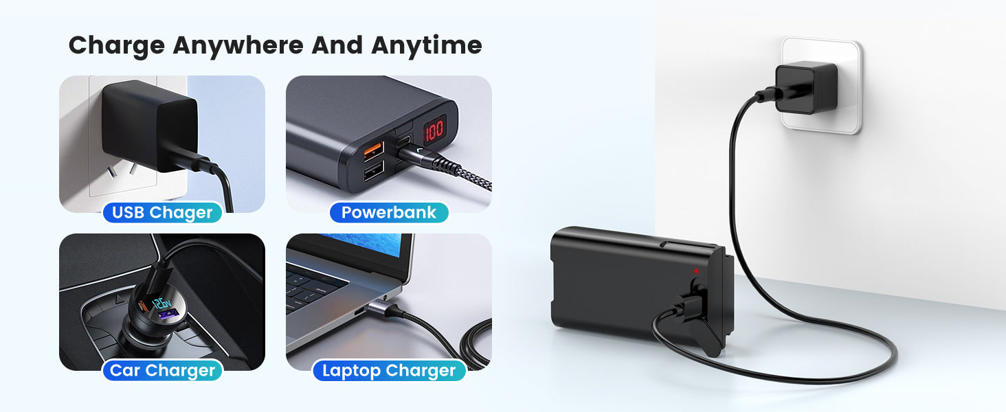 Eufy E340 Doorbell Replacement Battery with USB-C Charging Port  3.6V 6700mAh