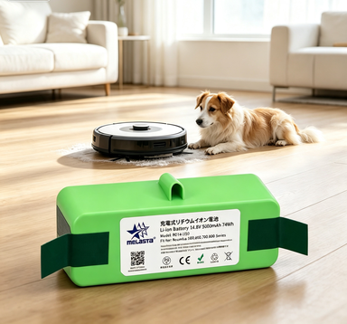 Robotic vacuum cleaner replaces batteries