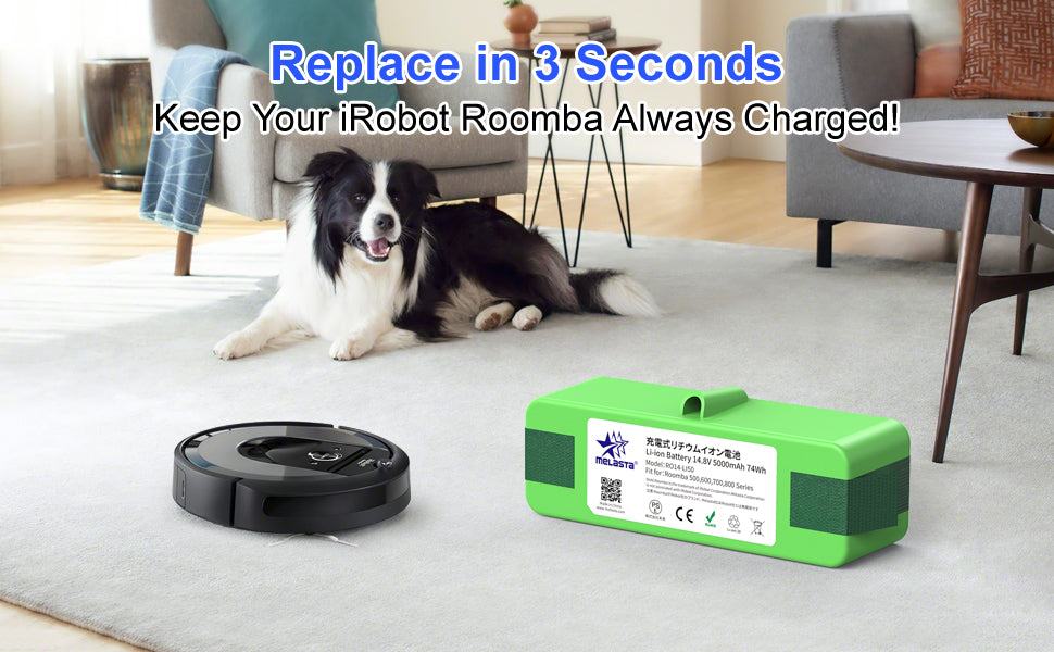 Roomba 500-800 Series Replacement Battery  14.4V 5000mAh Li-ion Battery Compatible with iRobot Roomba 880, 890, 675, 650 & More
