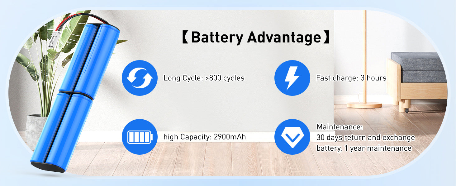 iLife V Series Replacement Battery 14.8V 2900mAh Li-Ion