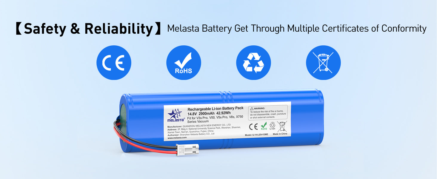 iLife V Series Replacement Battery 14.8V 2900mAh Li-Ion