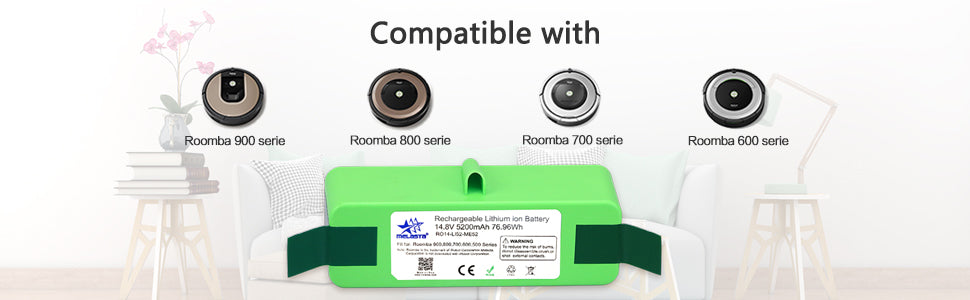 iRobot Roomba 900 800 700 600 Series Replacement Battery (5200 mAh, Lithium-Ion Battery )
