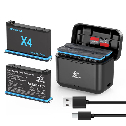Insta360 X4  Battery（2 Pack）2500 mAh Replacement Li-ion Battery