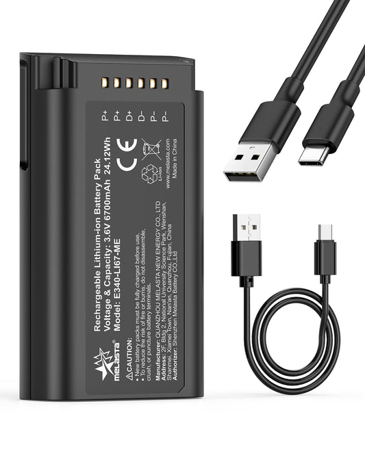 Eufy E340 Doorbell Replacement Battery with USB-C Charging Port  3.6V 6700mAh