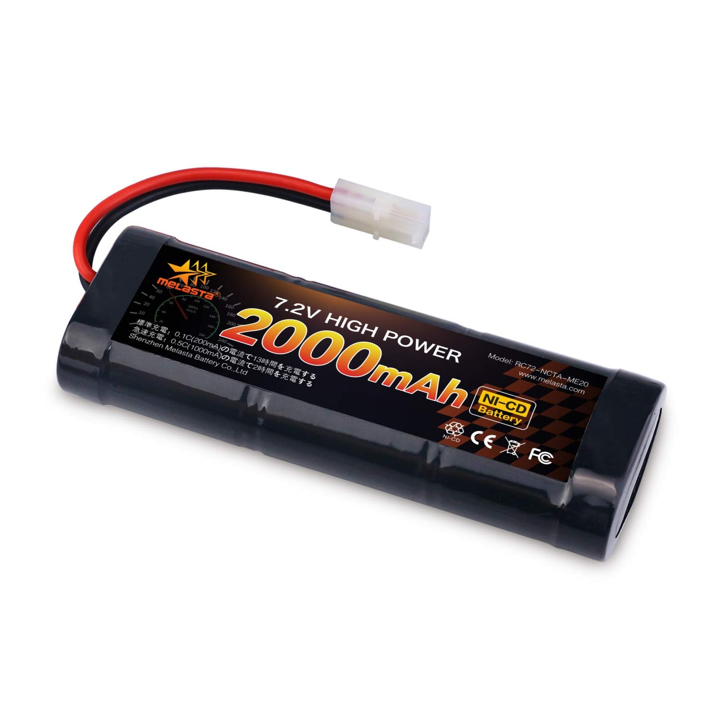 7.2V 2000mAh Ni-Cd RC Car replacement Battery with Tamiya Connector