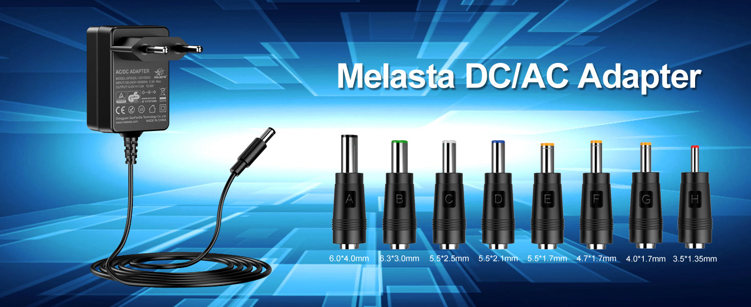 12V 1A AC/DC Power Adapter for 12V Electronics