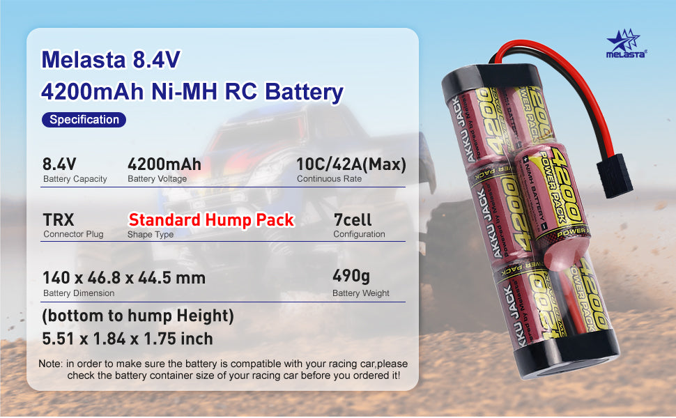 8.4V 4200mAh Hump NiMH Battery for Traxxas RC Cars